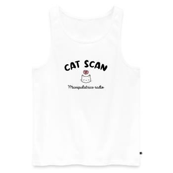 CAT SCAN Manipulatrice radio Chat Radiologie - Débardeur bio Premium Homme - blanc - Devant - AI Model Male 178 light (178cm)
