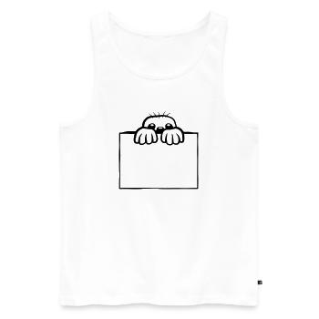 Shield Mole Design - Men's Premium Organic Tank Top - white - Front - AI Model Male 178 light (178cm)