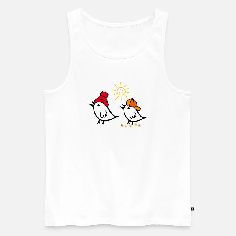 Frühling, Sonne, Spatz - Männer Premium Bio Tank Top - Weiß
