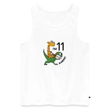 11 birthday boy - 11 years Dino Giraffe - Men's Premium Organic Tank Top - white - Front - Michal (187cm)