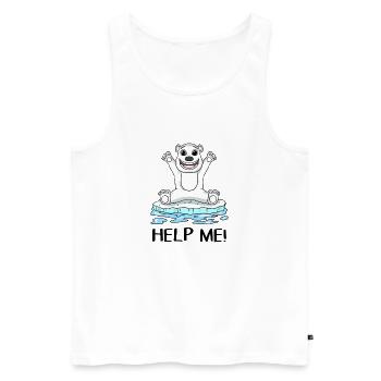 Klimaschutz Klima - Männer Premium Bio Tank Top - Weiß - Vorne - Michal (187cm)