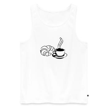 Tasse à café - Débardeur bio Premium Homme - blanc - Devant - Michal (187cm)