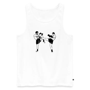 Kickboxen - Männer Premium Bio Tank Top - Weiß - Vorne - AI Model Male 178 light (178cm)