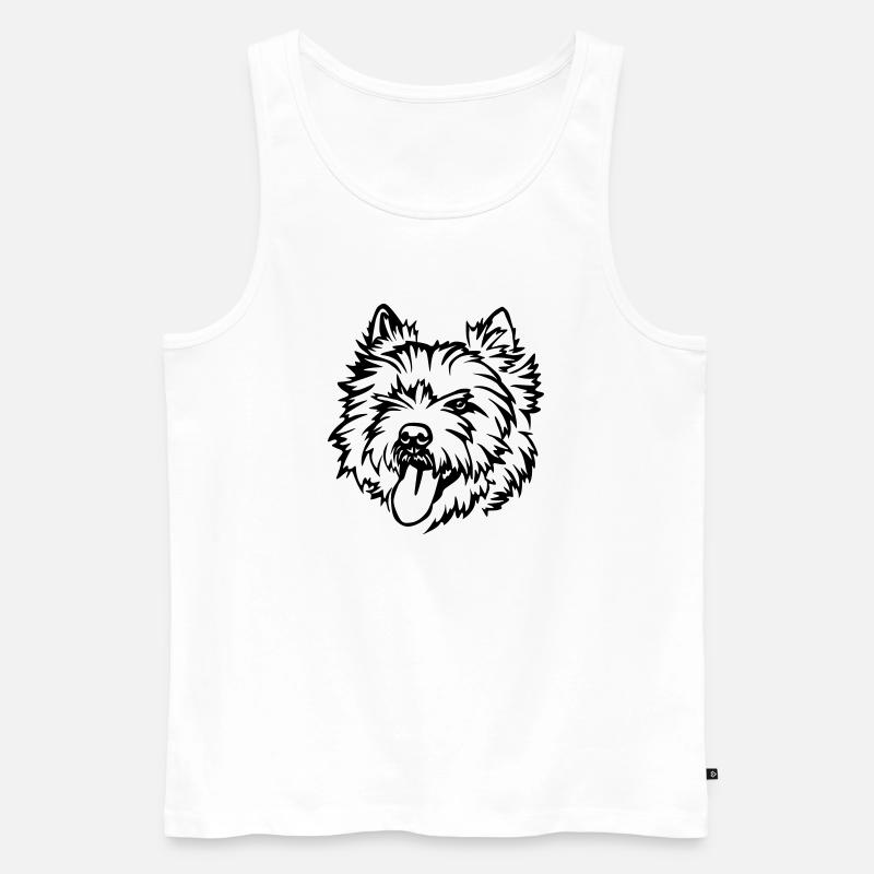 Cairn Terrier Kopf - Männer Premium Bio Tank Top - Weiß