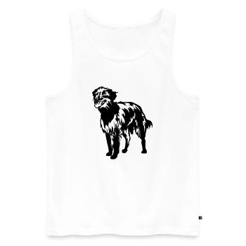 Berger des Pyreneés - Männer Premium Bio Tank Top - Weiß - Vorne - AI Model Male 178 light (178cm)