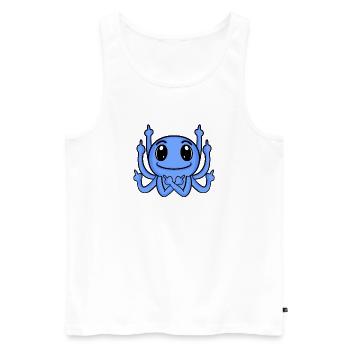 Kraken Mittelfinger Lustig - Männer Premium Bio Tank Top - Weiß - Vorne - Michal (187cm)