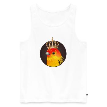 royal bird as a portrait with a golden crown - Men's Premium Organic Tank Top - white - Front - AI Model Male 178 light (178cm)