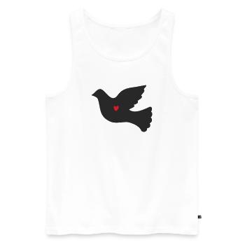 Taube Friedenstaube - Männer Premium Bio Tank Top - Weiß - Vorne - Michal (187cm)