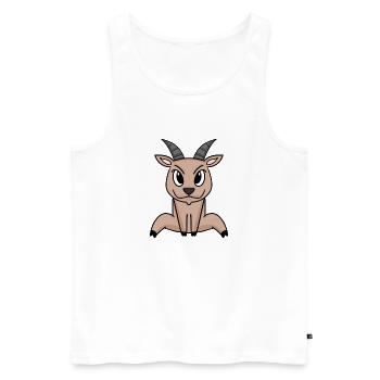 Bouc de chèvre - Débardeur bio Premium Homme - blanc - Devant - Michal (187cm)