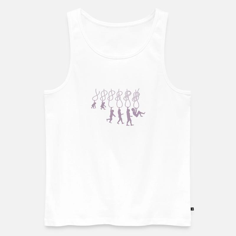 Evolution Klettern Kletterknoten Achter Knoten - Männer Premium Bio Tank Top - Weiß