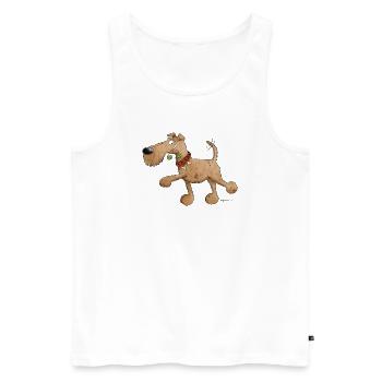 Irish Terrier Dog I Race de chien - Débardeur bio Premium Homme - blanc - Devant - AI Model Male 178 light (178cm)