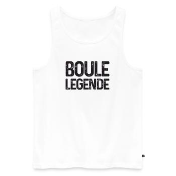 Tenue Boule Legend pour Bouler à Boulen Boule - Débardeur bio Premium Homme - blanc - Devant - AI Model Male 178 light (178cm)