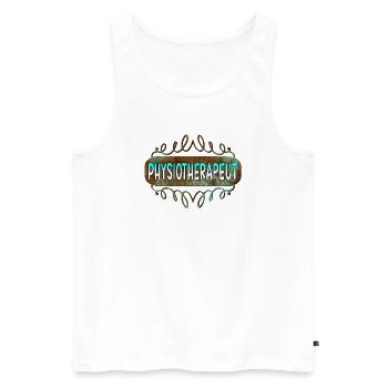 Physiotherapeut - Männer Premium Bio Tank Top - Weiß - Vorne - Michal (187cm)
