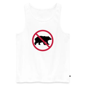 Bear Forbidden Shield - Men's Premium Organic Tank Top - white - Front - AI Model Male 178 light (178cm)