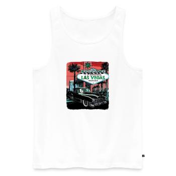 Las Vegas - Männer Premium Bio Tank Top - Weiß - Vorne - Michal (187cm)