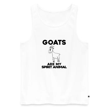 Ziege Ziegenbock Bock - Männer Premium Bio Tank Top - Weiß - Vorne - Michal (187cm)