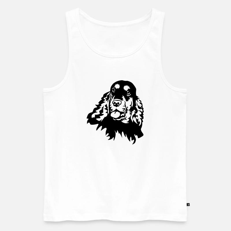 Cocker Spaniel Kopf - Männer Premium Bio Tank Top - Weiß