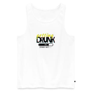 Getting drunk, please wait. - Men's Premium Organic Tank Top - white - Front - AI Model Male 178 light (178cm)