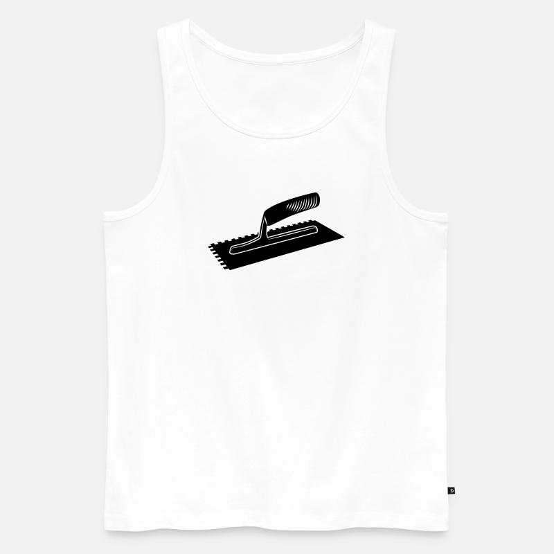 Fliesenkleber oder Leimkamm - Männer Premium Bio Tank Top - Weiß