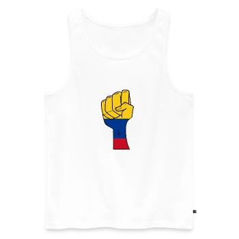 Kolumbien - Männer Premium Bio Tank Top - Weiß - Vorne - Michal (187cm)