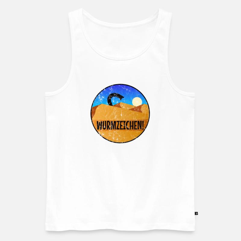 Wurmzeichen washed - Männer Premium Bio Tank Top - Weiß