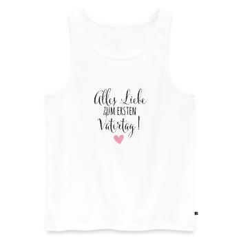 1. Vatertag Papa Vater Baby Geschenk Babysprüche - Männer Premium Bio Tank Top - Weiß - Vorne - Michal (187cm)