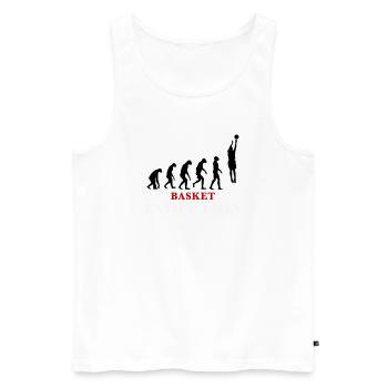 Basket Evolution Sport und Humor 3c - Männer Premium Bio Tank Top - Weiß - Vorne - AI Model Male 178 light (178cm)