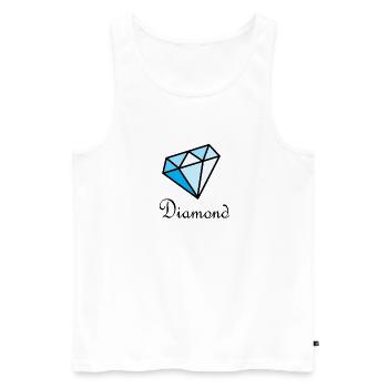 Blauer Geometrischer Diamant - Männer Premium Bio Tank Top - Weiß - Vorne - Michal (187cm)
