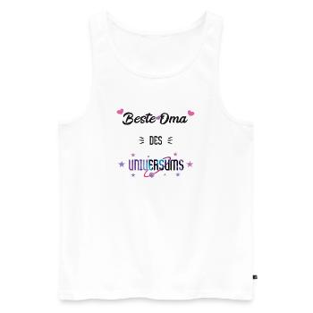 Oma des Universums - Männer Premium Bio Tank Top - Weiß - Vorne - Michal (187cm)