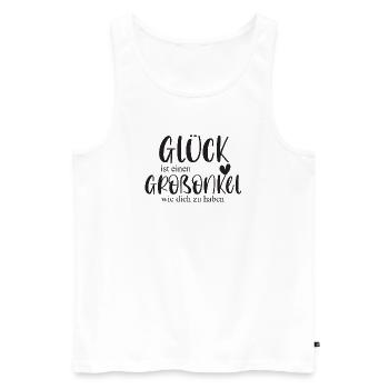 Großonkel Glück Onkel Geschenk Geburtstag Danke - Männer Premium Bio Tank Top - Weiß - Vorne - Michal (187cm)