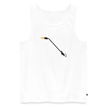 Dachdecker-Gasbrenner - Männer Premium Bio Tank Top - Weiß - Vorne - AI Model Male 178 light (178cm)