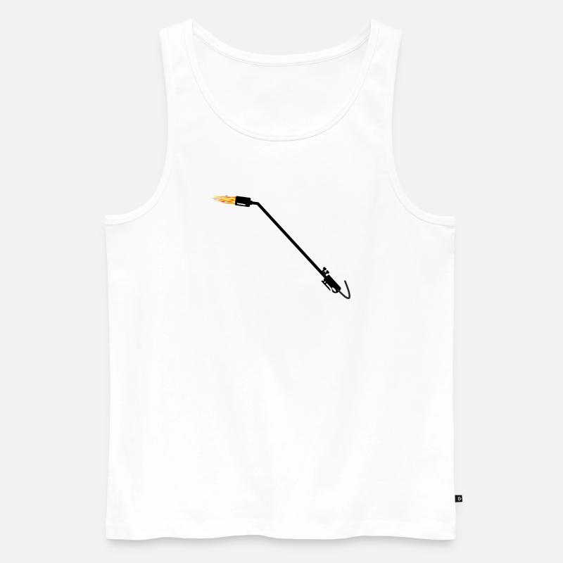 Dachdecker-Gasbrenner - Männer Premium Bio Tank Top - Weiß