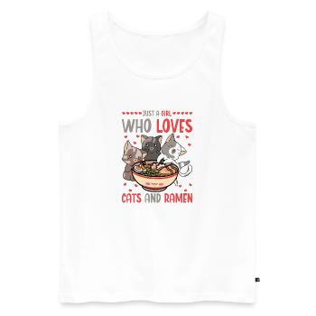 Ramen und Katzen Ramennudeln Nudelsuppe - Männer Premium Bio Tank Top - Weiß - Vorne - AI Model Male 178 light (178cm)