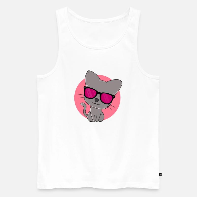 Süßes graues Kätzchen - Männer Premium Bio Tank Top - Weiß