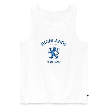 HIGHLANDS Schottland Scotland - Männer Premium Bio Tank Top - Weiß - Vorne - AI Model Male 178 light (178cm)