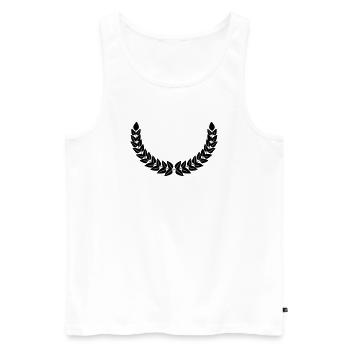 Lorbeerkranz Dekoration - Männer Premium Bio Tank Top - Weiß - Vorne - AI Model Male 178 light (178cm)