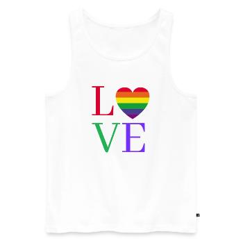 Fierté au cœur d’amour arc-en-ciel - Débardeur bio Premium Homme - blanc - Devant - Michal (187cm)