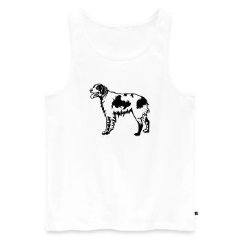 Epagneul Breton - Männer Premium Bio Tank Top - Weiß - Vorne - Michal (187cm)