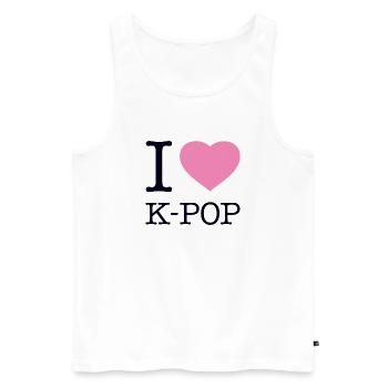 J’ADORE LA K-POP - Débardeur bio Premium Homme - blanc - Devant - Michal (187cm)