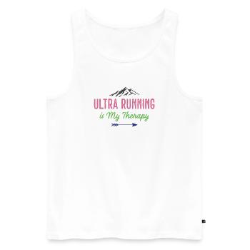 Ultra Running est ma thérapie - Débardeur bio Premium Homme - blanc - Devant - Michal (187cm)
