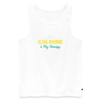 Ultra Running is My Therapy - Men's Premium Organic Tank Top - white - Front - Michal (187cm)