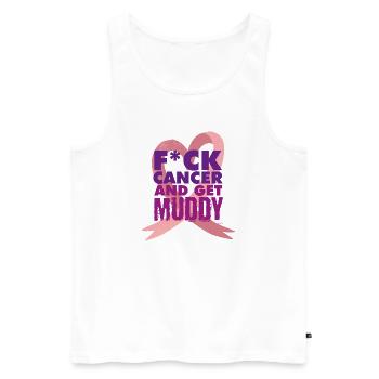 Breast Cancer Run Muddy Run Shirt - Men's Premium Organic Tank Top - white - Front - AI Model Male 178 light (178cm)