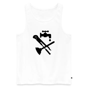 Logo des Werkzeugklempnerkrans - Männer Premium Bio Tank Top - Weiß - Vorne - Michal (187cm)