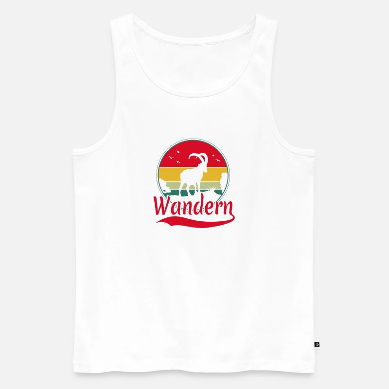 Wandern Steinbock Berge Alpen - Männer Premium Bio Tank Top - Weiß