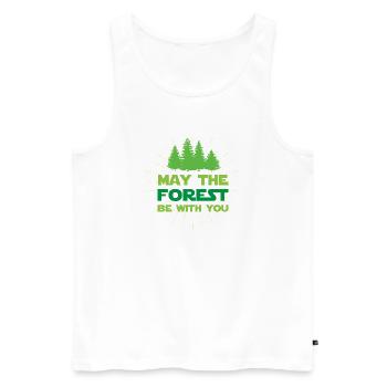 Que la forêt soit avec vous - Débardeur bio Premium Homme - blanc - Devant - AI Model Male 178 light (178cm)