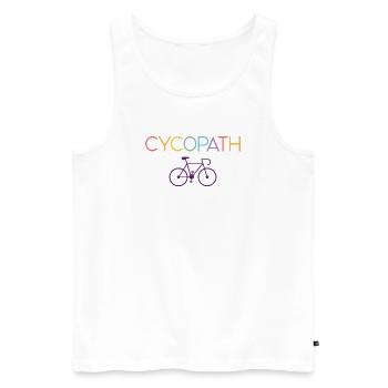 Geschenke für Radfahrer – Cycopath - Männer Premium Bio Tank Top - Weiß - Vorne - AI Model Male 178 light (178cm)