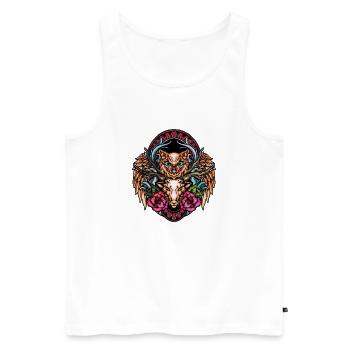 Atemberaubende bunte Eule - Männer Premium Bio Tank Top - Weiß - Vorne - AI Model Male 178 light (178cm)