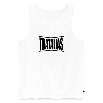 t-shirt Tratalias t-shirt Sardaigne idée cadeau - Débardeur bio Premium Homme - blanc - Devant - Michal (187cm)