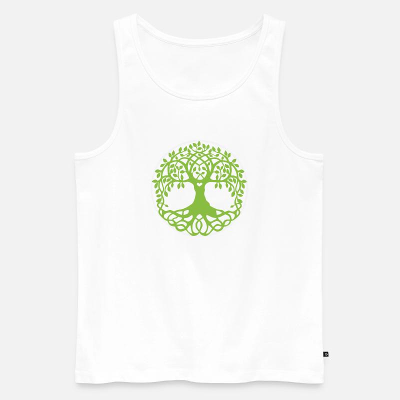 Mandala Baum des Lebens - Männer Premium Bio Tank Top - Weiß