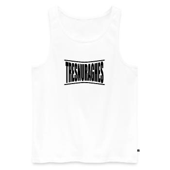 Tresnuraghes t-shirt Sardaigne - Débardeur bio Premium Homme - blanc - Devant - AI Model Male 178 light (178cm)